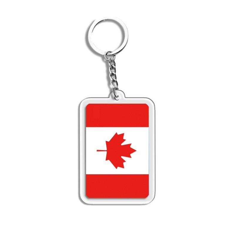 1PC Acrylic Fashion Key Holders Charm Keyring Gifts Car Decor Flag Key Chain Flag Key Chains Flags Bag Pendants