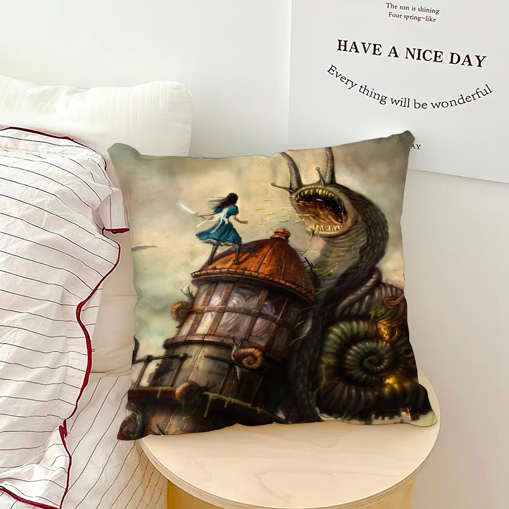 

Классическая игра A-Alice Madness Returns Наволочка Диван Гостиная Спальня Изголовье Спинка Подушка Квадратная подушка Время для сна 16x16Inch