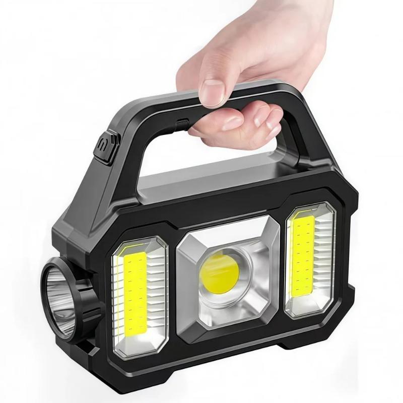 High Power Led Flashlights Rechargeable Camping Work Light Multi Functional Portable Light Solar Charging 6 Lighting Modes