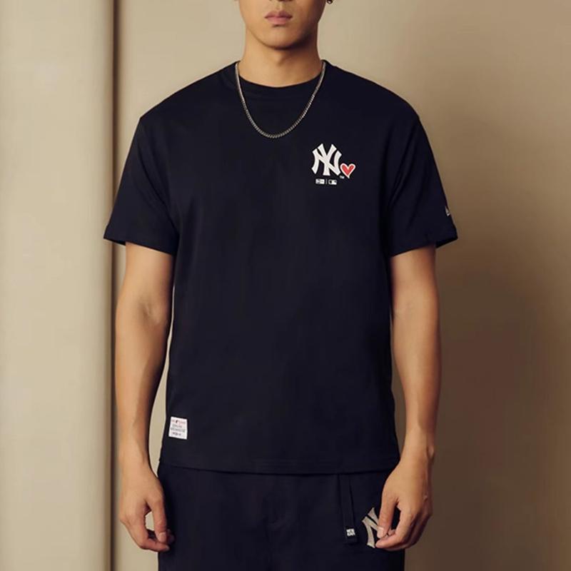 New Era SS24 MLB Heart Series Boston Red Sox Logo Print Loose Summer American Short Sleeve T-Shirt Unisex Tops 14387846