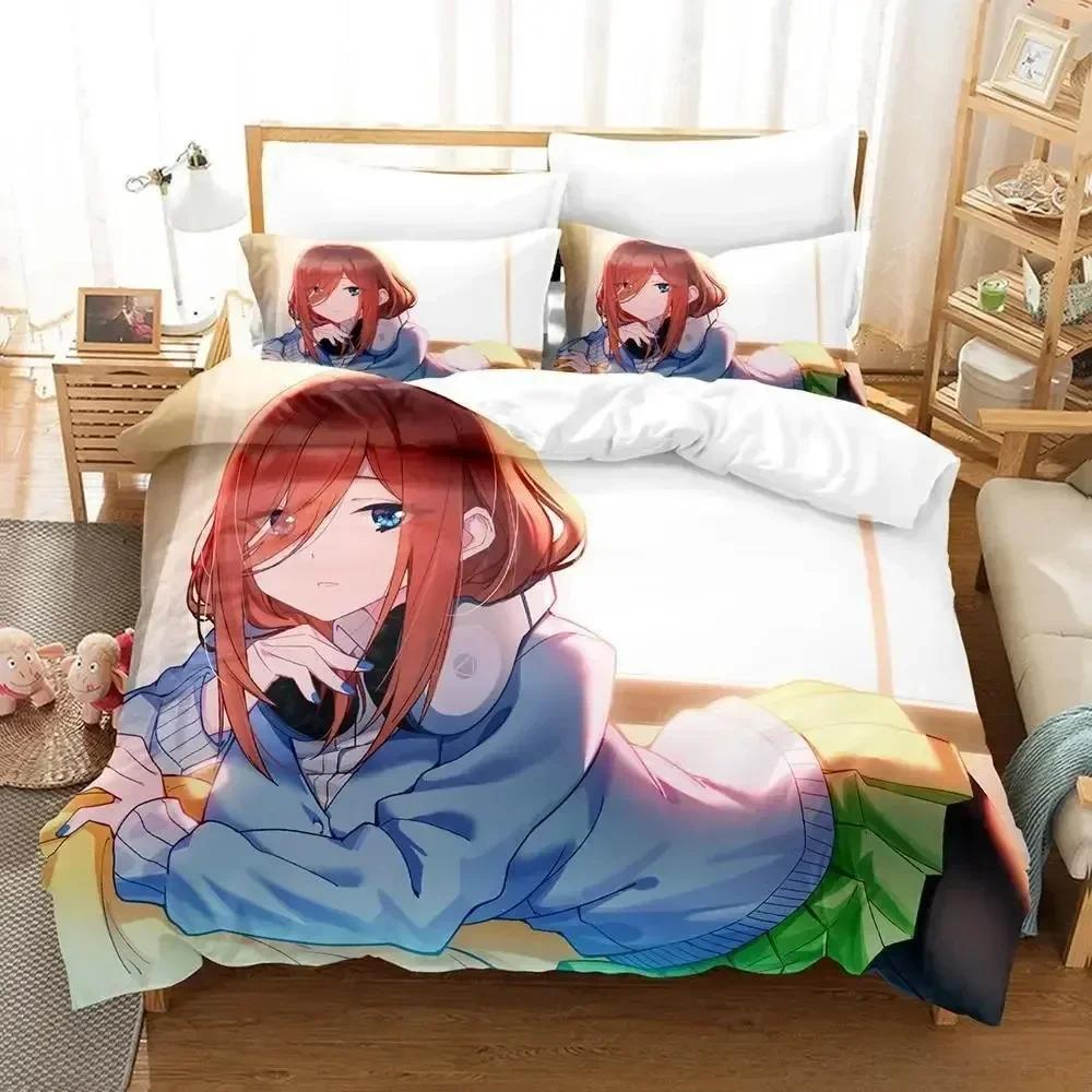 The Quintessential Quintuplets Bedding Set Single Twin Full Queen King Size Bed Set Aldult Kid Bedroom Duvet cover Sets 3D Anime