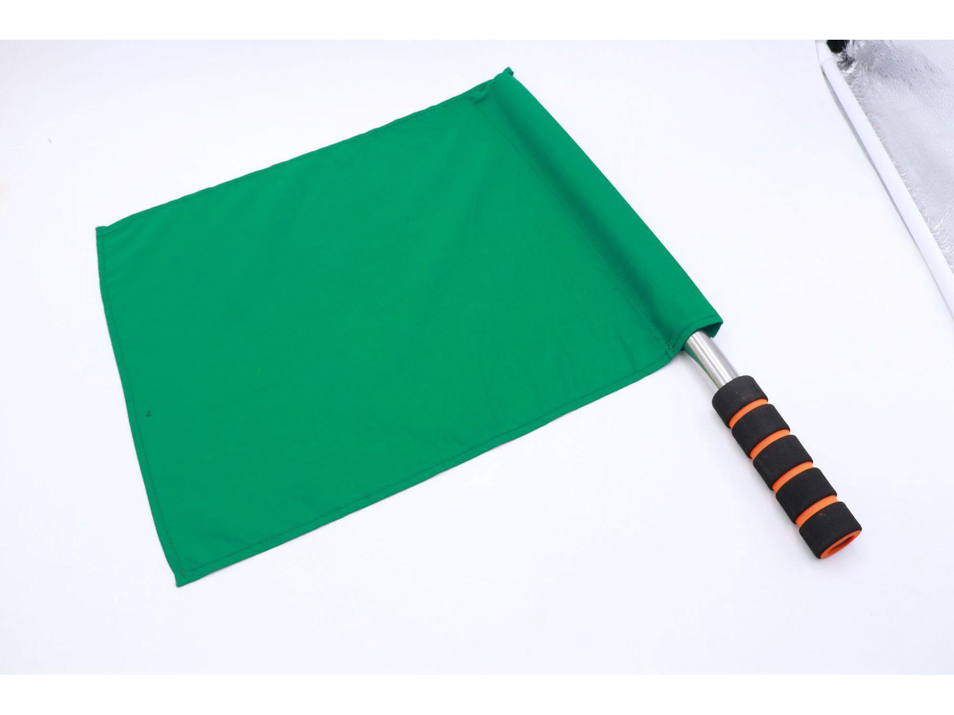 

Track & Field/Football Referee Flags - Red, Yellow, Green, White for Sidelines, Traffic Control, Railway Signals зелений