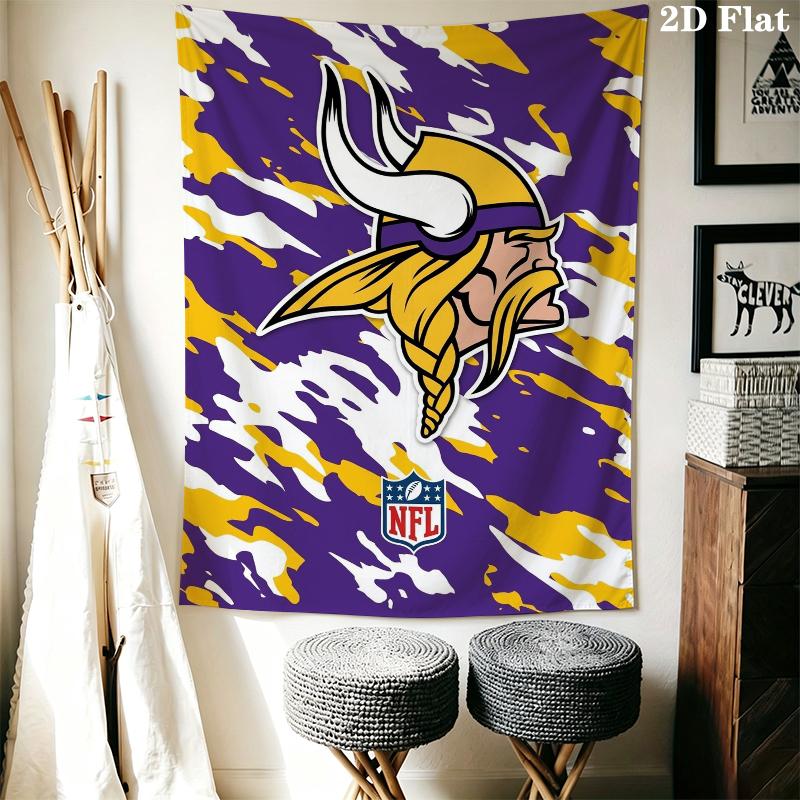 Minnesota Vikings Duvar Gobleni Estetik Duvar Askısı Baskılı Kumaş Battaniye Yatak Odası Oturma Odası Ev Dekorasyonu için Dekoratif Goblenler