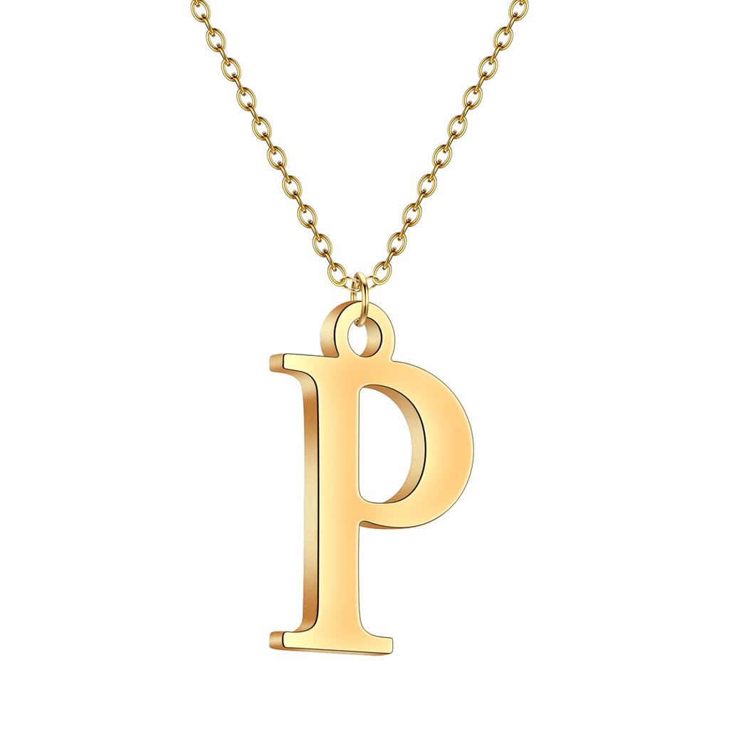Kinitial A-Z English Alphabet Letter Pendants Necklaces For Women Metal Jewelry Simple Initial Chain Choker Collares