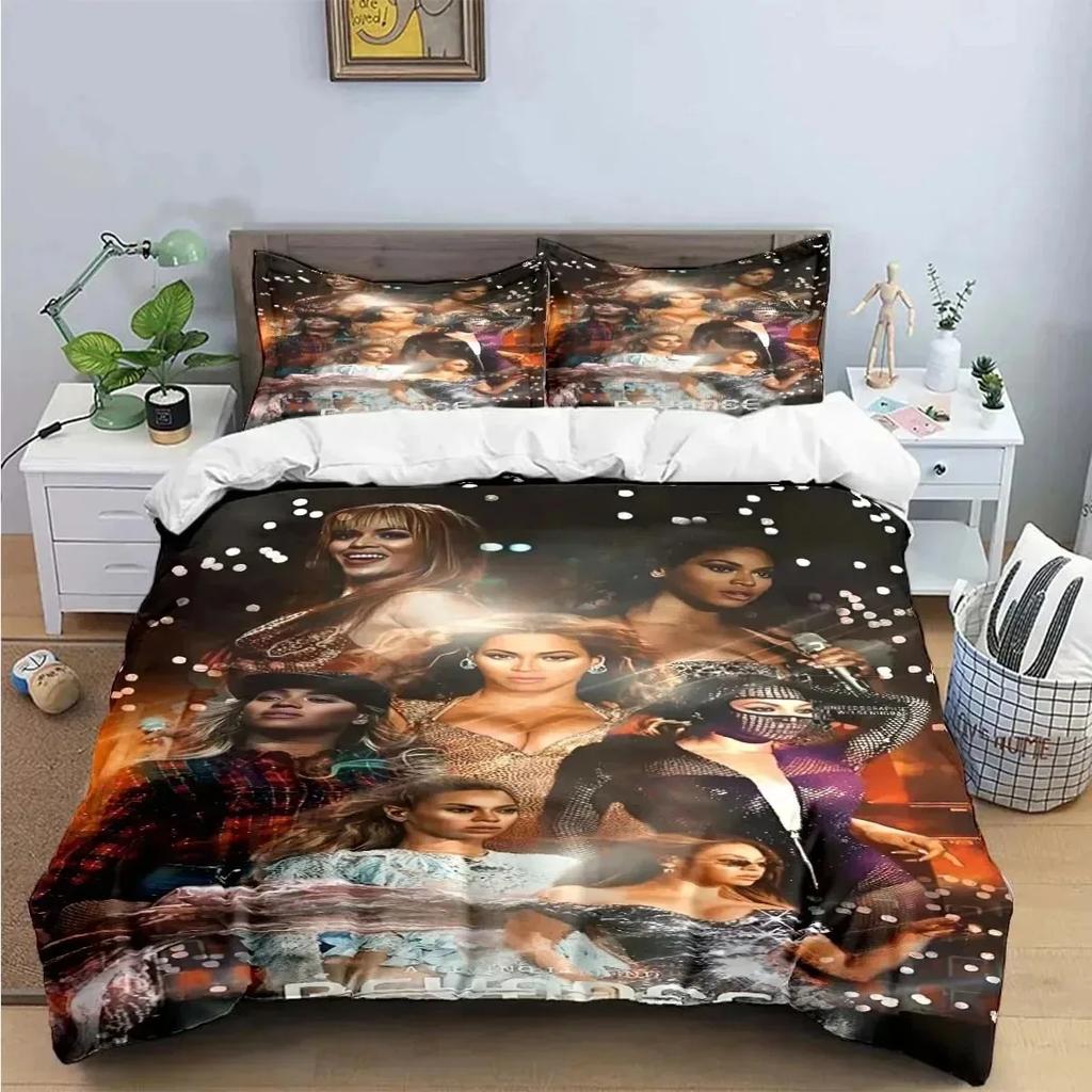 Cantora Pop Feminina B-Beyonce Conjunto de Cama Meninos Meninas Twin Queen King Size Capa de Edredom Fronha Cama Meninos Adultos Têxteis para Casa