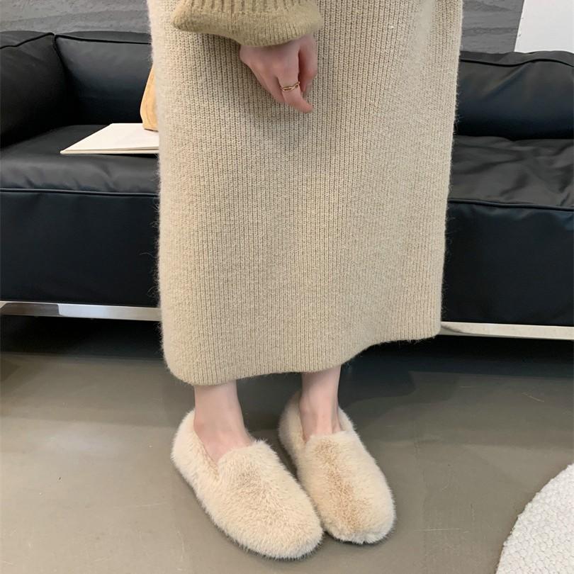 Gentle Fairy, the Height Increases by 5cm In the Wind, Fluffy Shoes, Women Wear Thick-soled Cotton Single Shoes In Autumn and Winter