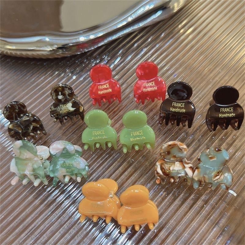 2 Pièces/Paire Mini 2cm Acétate Petites Pinces à Cheveux Épingles Latérales Acétate Crabs à Cheveux pour Filles Barrette Mignonne Clips Accessoires Cheveux Femmes