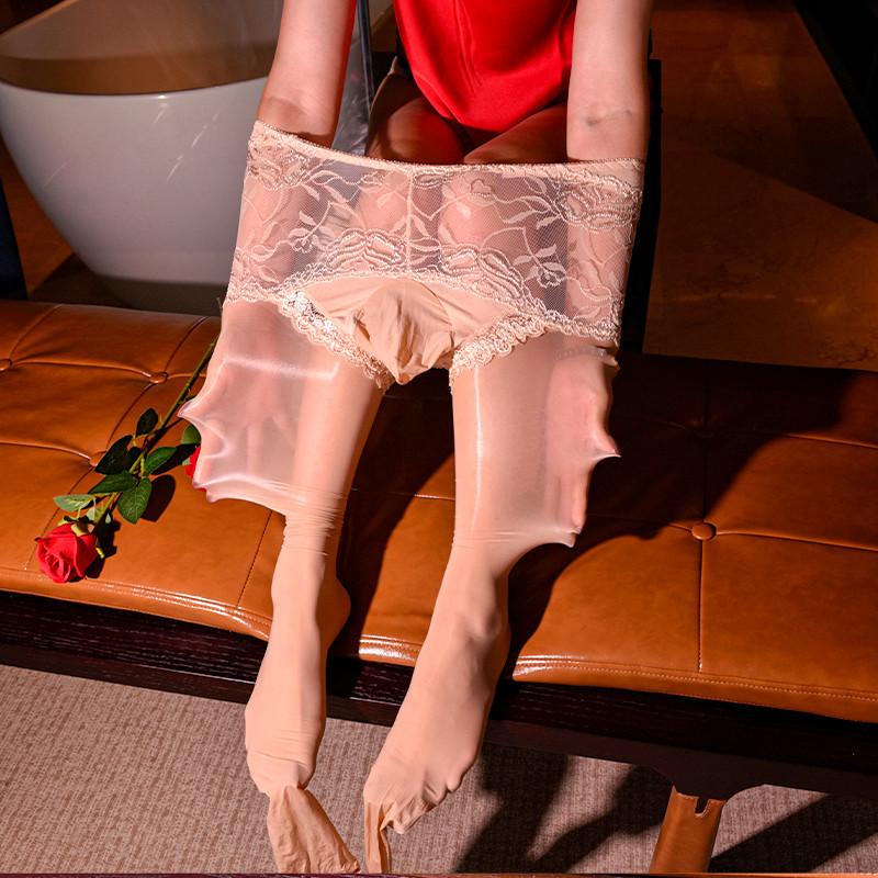 912 Błyszczące Kryjące Pończochy Rajstopy Jednoczęściowe Kryjące Rajstopy Seksowne Zabawne Przezroczyste Duże Rozmiary Męskie Błyszczące Błyszczące Podstawowe Pończochy