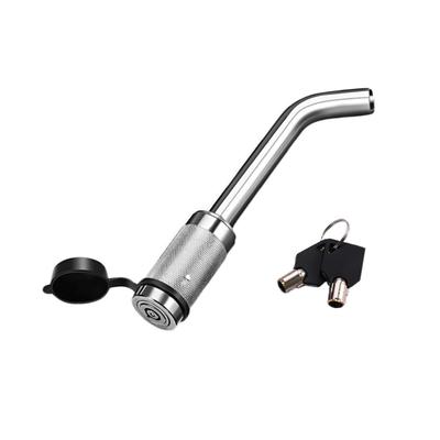 Anneome Hook Hitch Key Lock Car Trailer Hook Silver Carbon Steel