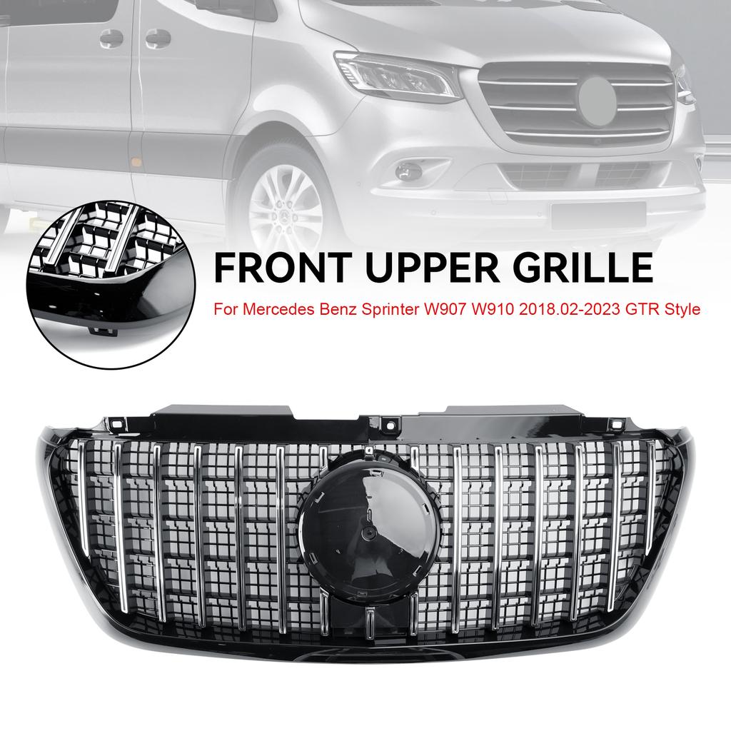 Front Bumper Grille Grill Fit Mercedes Sprinter W907 W910 2018-2023 GTR Style