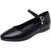 One-word buckle soft-soled comfortable professional spring single shoes new casual flat-soled beef tendon shoes