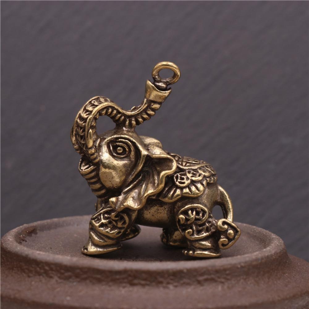 

Винтажная статуя слона, многофункциональные мини-фигурки слона, портативный кулон со слоном для офиса