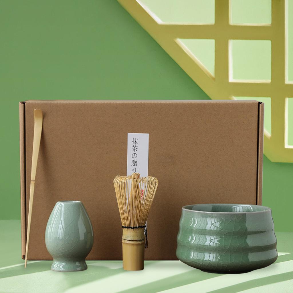 4Pcs Japanese Bamboo Handmade Matcha Tea Set for Tea Lovers Gifts Utensils Gadgets Tea Room Teaware Novelty Beverage Shop