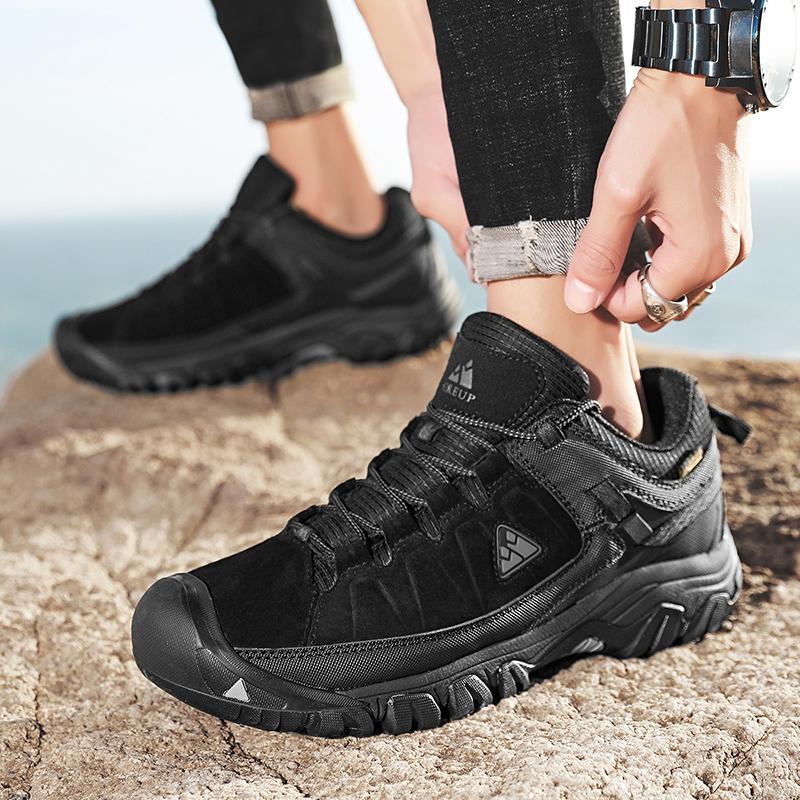 Buty Turystyczne Męskie Zamszowe Buty Outdoor Odporne na Ścieranie Męskie Trekkingowe Chodzenie Polowanie Taktyczne Sneakersy