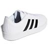 adidas VL COURT 2.0 J Leather Abrasion Resistant Low Top Skateboard Shoes White Black Kids' DB1831