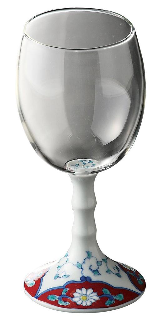 Arita Ware Romantic Wine Glass (Gift Boxed) Deep Red Arabesque