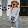 GMXIA Women's Fashion Autumn Winter Casual Solid Color Print Long Sleeve O Neck Blouses & Shirts