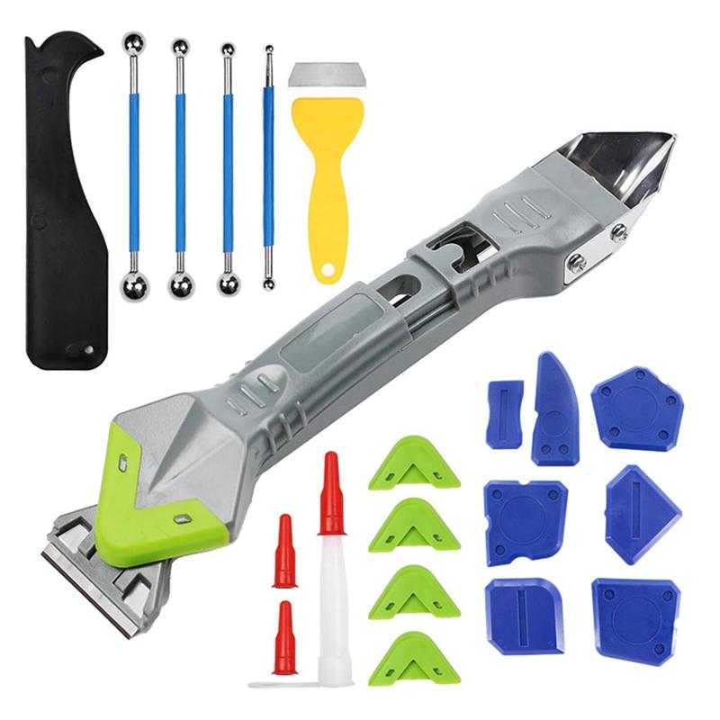 

A25F-Glue Scraping And Caulking Tool Kit 5 In 1 Caulk Remover And Cleaning Tool Caulking Grout Removal Tool