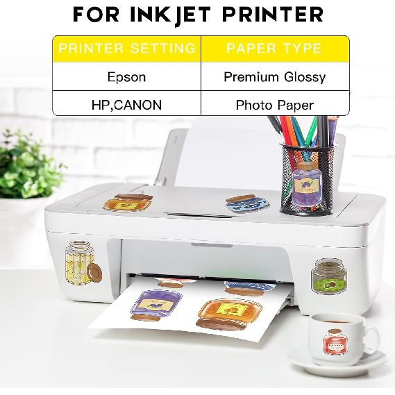 Premium Printable Clear Vinyl Sticker Paper for Inkjet Printers,30 Sheets Transparent Paper of A4 Size(297 X 210mm) DIY Personalized Self-Adhesive