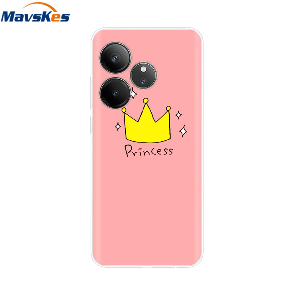 For Realme GT 6T Case Soft TPU Clear Painted Back Cover For Realme GT 6 Case GT6 6T Transparent Bumper RealmeGT6 Cute Protector