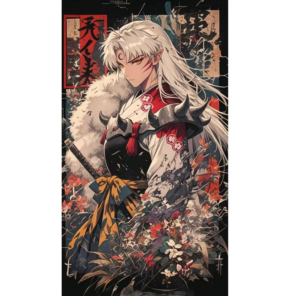 

5D Diy Diamond Painting Art Japanese Anime Inuyasha Full Mosaic Embroidery Cross Stitch Kit Home Decor Gift 30x60cm Full Round