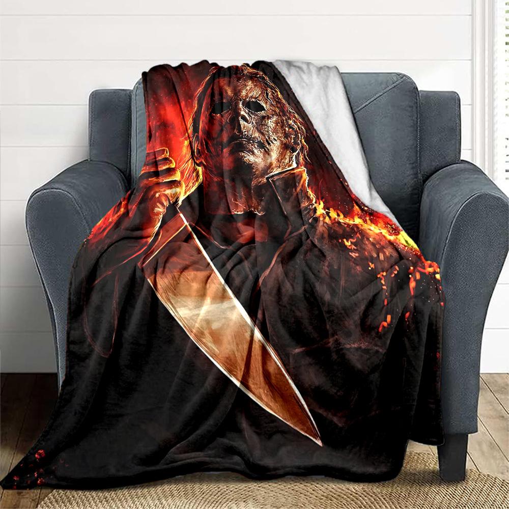 1PC Horror Character, Samhain1992 Blanket Lightweight Flannel Throw Blanket for Sofa, Bed, Travel, Camping, Livingroom, Office, Couch