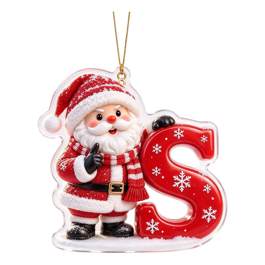 2D Acrylic Hanging Ornament with Theme Design for Christmas Tree Decor, Holiday Party Decoration and Gift