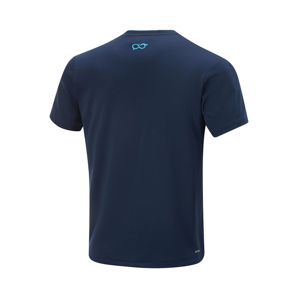 Li-Ning Comfortable Quick-Drying Breathable Short Sleeve T-Shirt Men Tops Guangdong-Blue AAYV071-1