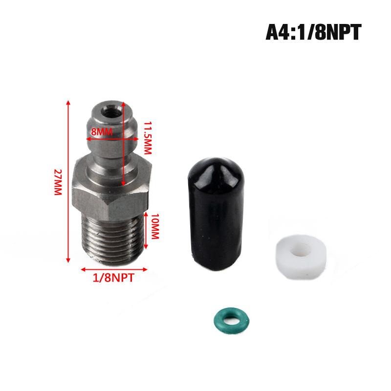 Stainless Steel Quick Connect Coupler Male Plug with Check Valve - M10x1 Thread & 1/8" NPT Port for 8mm Tube Air Hose Fitting