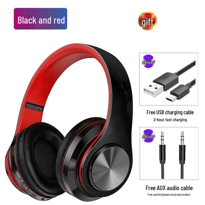 2025 Gradient Luminous Over-Ear Bluetooth Headphones with Card Slot - Universal Compatibility