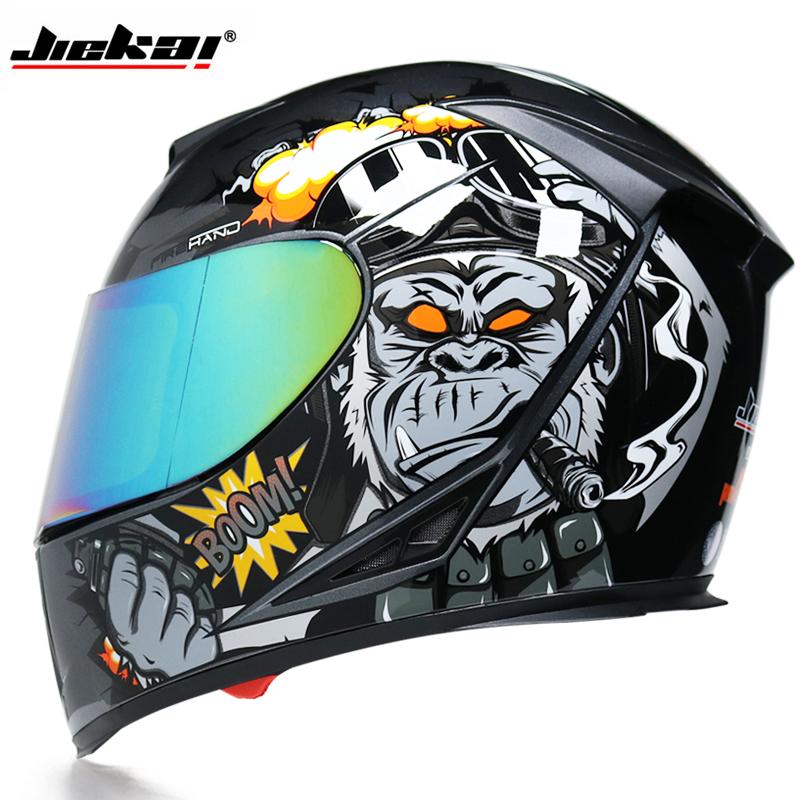 Handsome Four Seasons Universal Full Face Helmet Built-in Small Lens Motorcycle Personality Helmet
