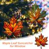 Acrylic 2D Flat Maple Leaf Suncatcher for Window Leaves Hanging Ornament Fall Leaf Decor for Thanksgiving Winter Party Supplies