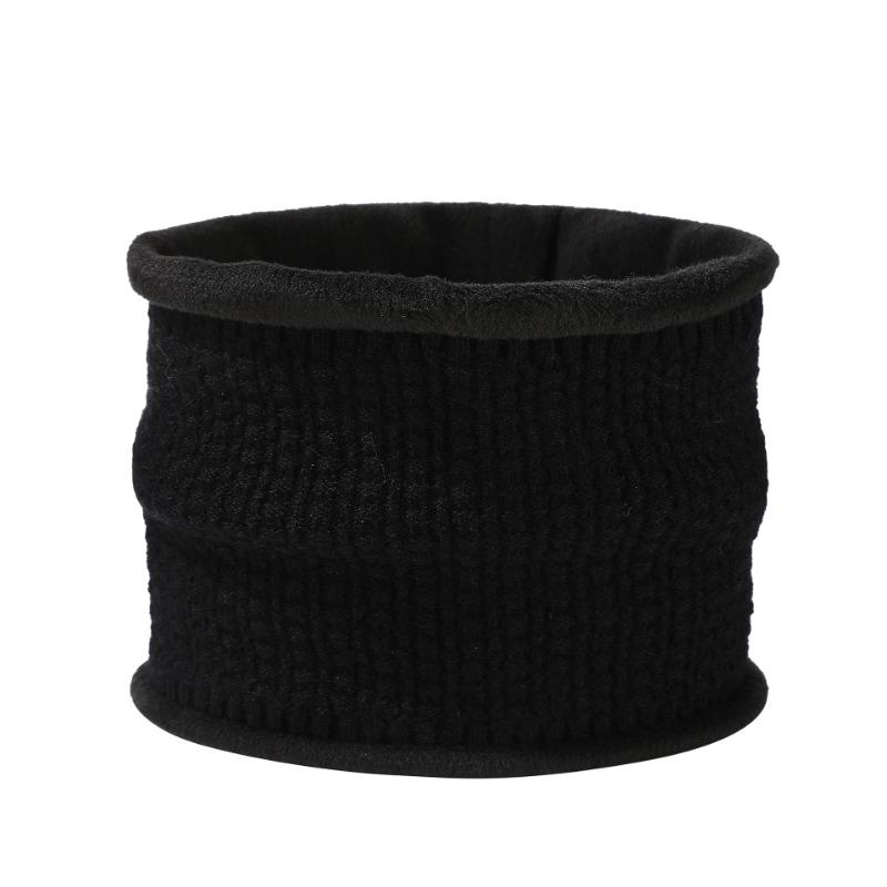 

Hot-selling solid color scarf thickened knitted scarf winter velvet warm neck cover чёрный