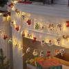 Christmas Fairy String Lights 10/20/40/80 LED Xmas Warm White Light with Santa Claus Tree Snowman Candy Cane Stockings for Indoor Home Party Decor