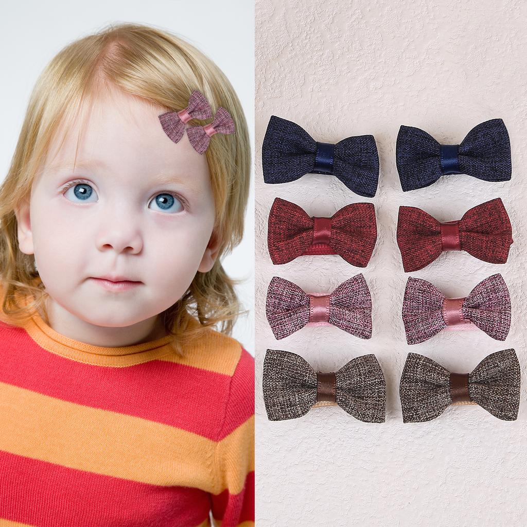 8/16PCS Baby Girls Hair Clips Mini Fabric Hair Bows with Clips Little Girls Hairpin Barrettes Kids Children Hair Accessories
