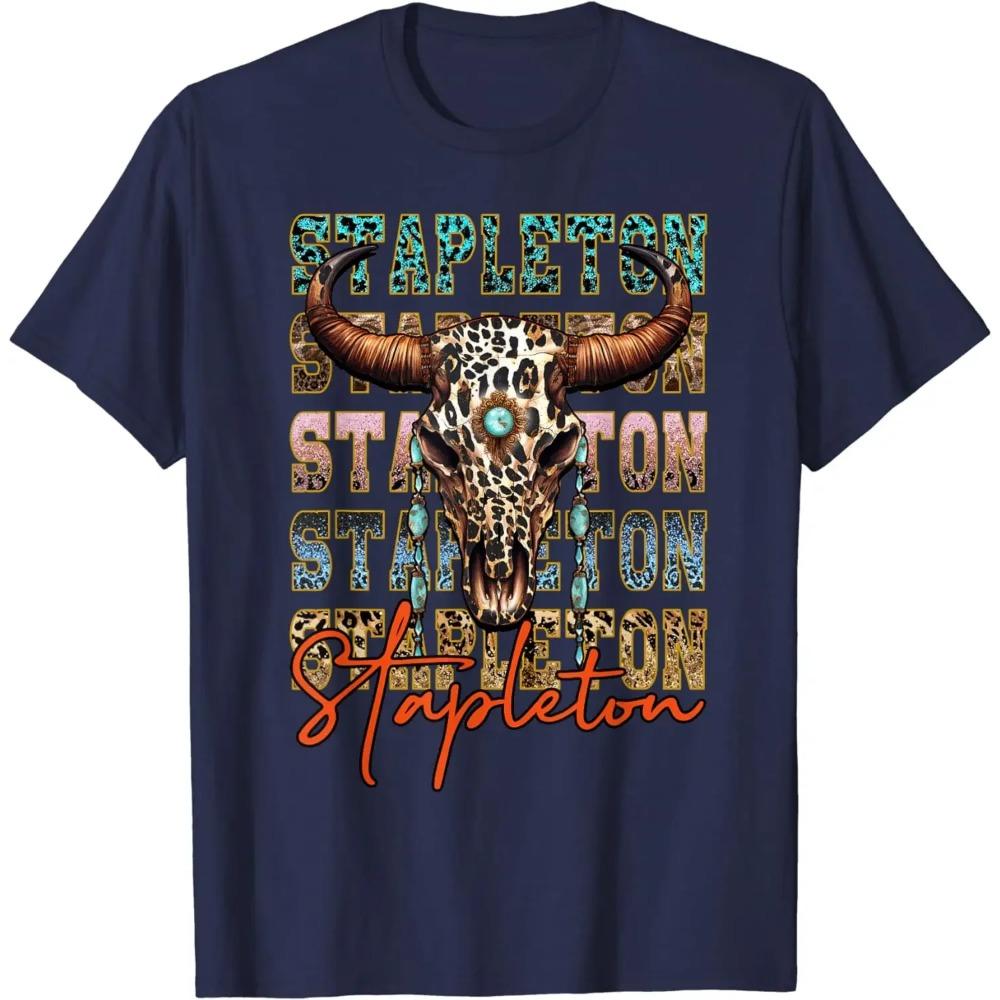 

Vintage Stapleton Cow & Leopard Distressed Music Country 80s T-Shirt XXXXXL темно-синий