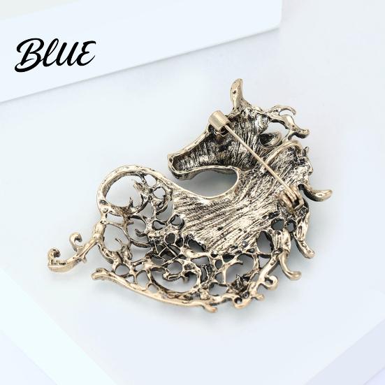 Animal Pin 1/4Pcs Retro Style Brooch Sparkling Rhinestones Inlaid Horse