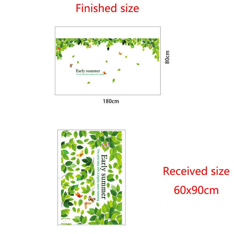 Leaf Wall Sticker Green Botanical Nature Forest Self Adhesive Peel and Stick Living Room Bedroom Sofa Background Modern Home Decor