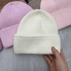 Hat Women's Autumn and Winter Wool Hat Casual Warm Versatile ins Knitted Hat Solid Color Light Board Cold Hat Men's Trend