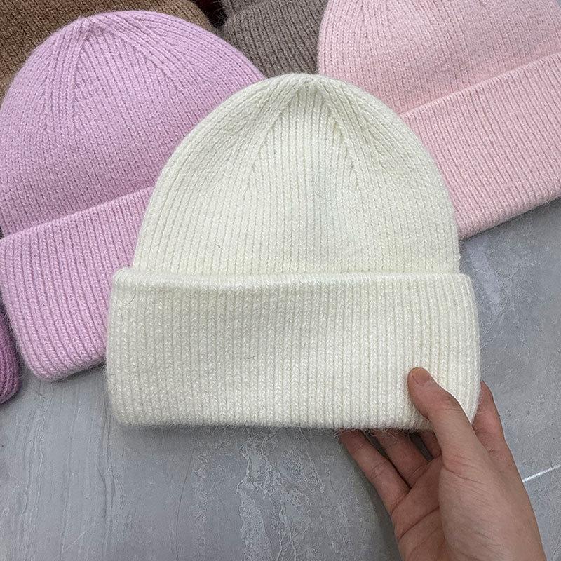 Hat Women's Autumn and Winter Wool Hat Casual Warm Versatile ins Knitted Hat Solid Color Light Board Cold Hat Men's Trend