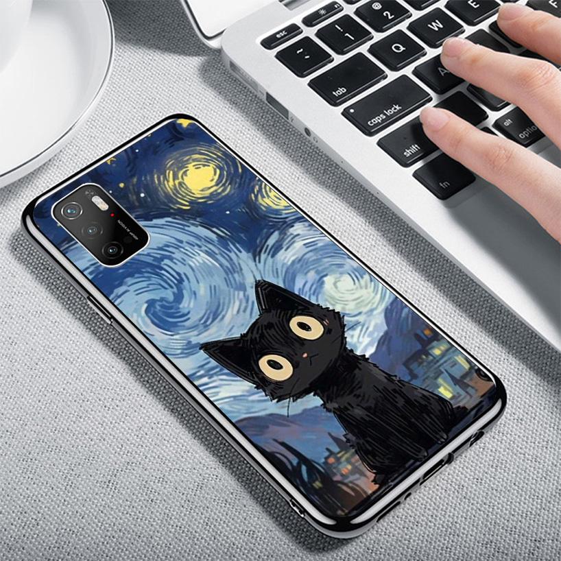 Anime Cute Black Cat Meow Phone Case For Xiaomi Poco X7 X6 X5 Pro F7 Ultra Redmi 15C 15 13C 13 12C 12 10 10A 10C 9 9A 9C 9T Cove