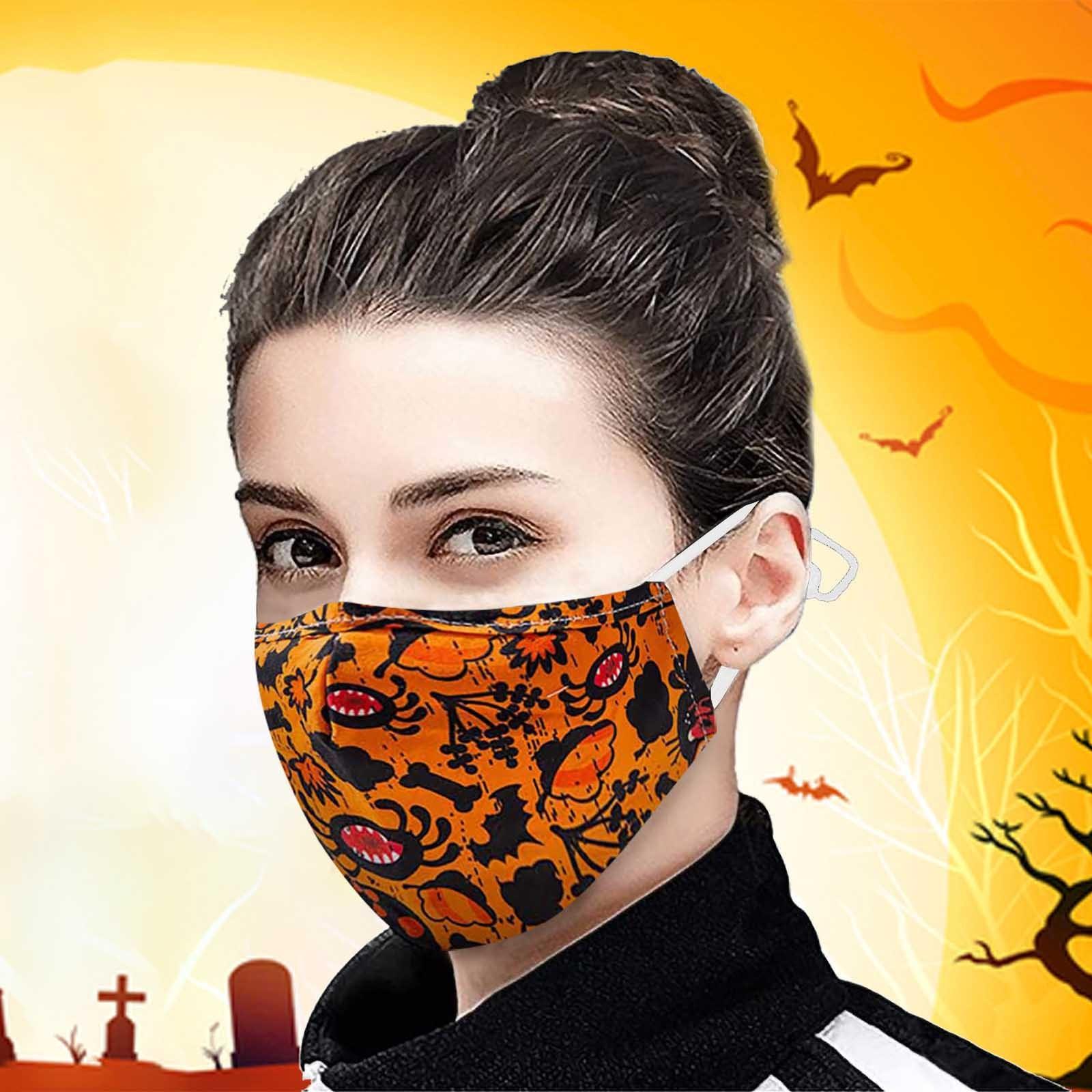 Halloween Face Mask Happy Halloween   Face Mask Spooky Halloween Face One Size красный