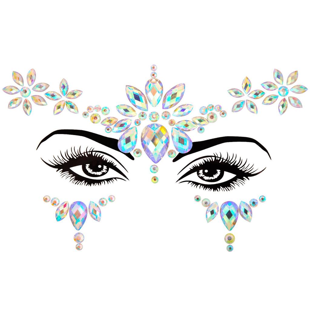 Crystal Tattoo Sticker Glitter Eyeliner Eyebrow Makeup Face Eyes Diamond Temporary Tattoo Rock Rhinestone 3D Eyeliner Stickers