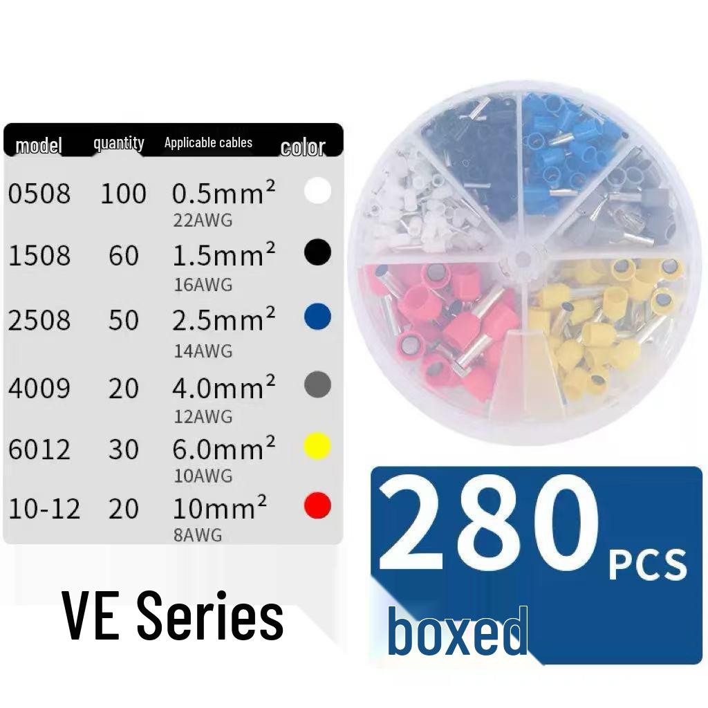 Cold-Pressed Copper Terminal Set with Crimping Pliers and Switch Panel