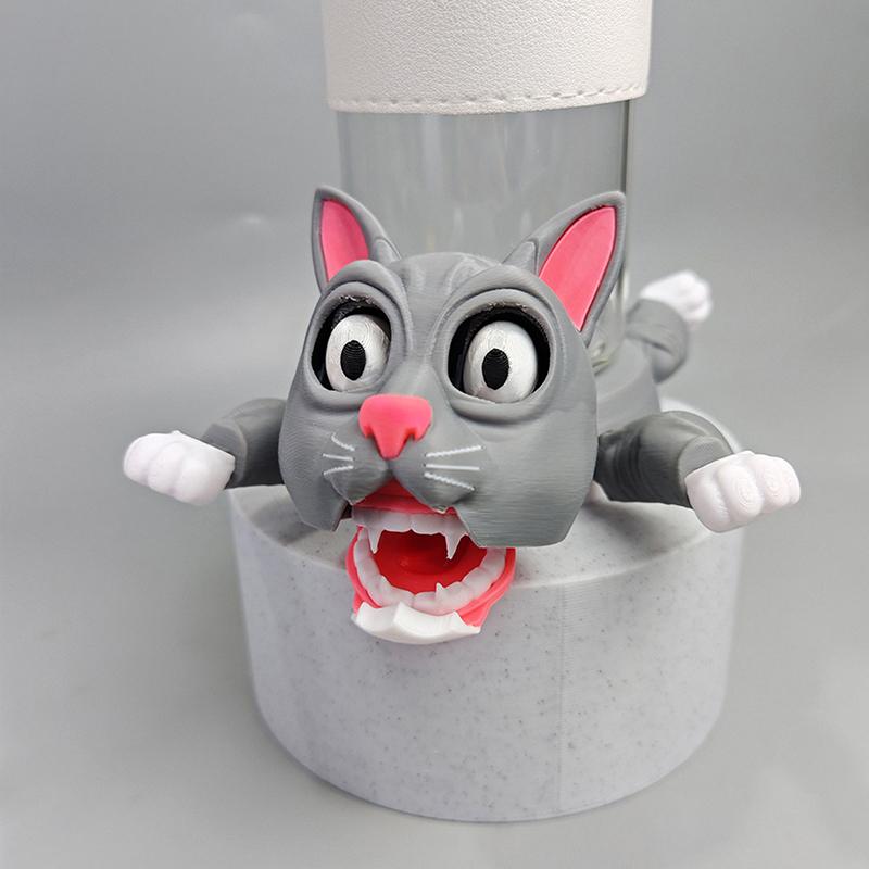 

Fun Cat Cup Pad 3D Printed Cat Cup Mat Tea Mug Coffee Drinks Holder Office Desktop Home Decoration серый