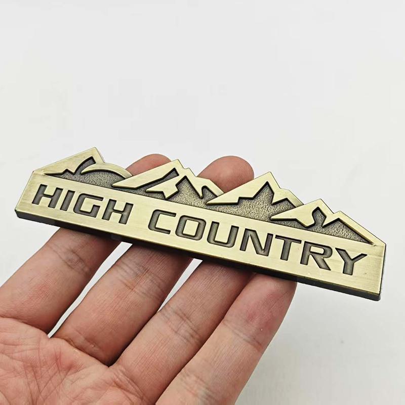 

3D Metal Car Styling Logo HIGH COUNTRY Badge Emblem Decals For Chevrolet Jeep Dodge Ford Modified Snow Mountain Auto Accessories мідний