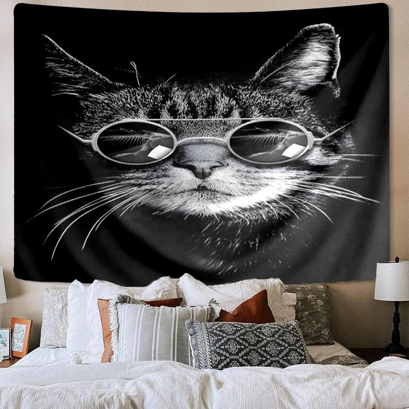 Glamorous Cat In Shades Tapestry Room Decoration Wall Hanging for Living Room Bedroom, dormitory, Birthday and Christmas gifts