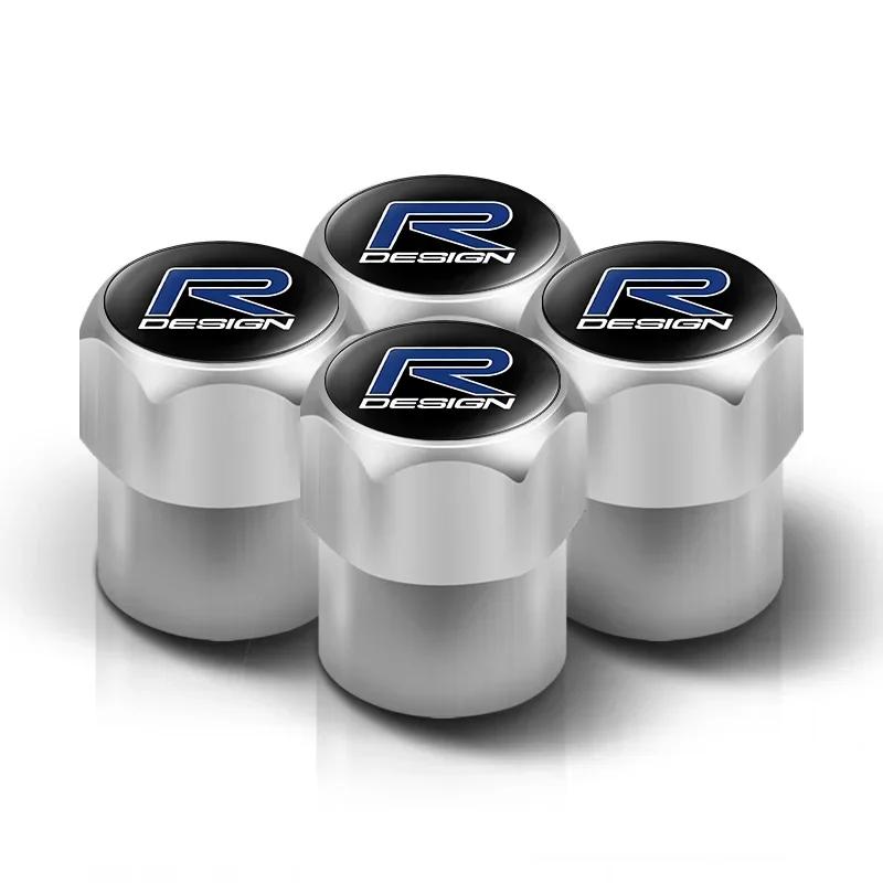 Car Wheel Tire Valve Caps Metal Stem Cover For Volvo Rdesign V90 XC40 V60 S60 V70 XC60 S90 Polestar XC90 V40 V50 AWD Accessory