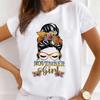 MOMO Printed Women's Short-Sleeved T-shirt round Neck Graphic Top Aesthetic Clothing Summer polyester fabricfor Women Model