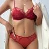 Französisches Damen-Unterwäsche-Set, sexy, ultradünnes BH-Set, Spitze, Stickerei, Bralette, Komfort, Dreieck-Cup-BHs, atmungsaktive Mesh-Dessous